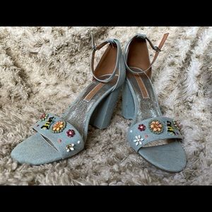 Blue heels with ankle strap